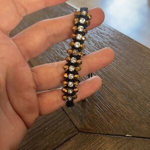 Fun Black and Gold Diamond Beach Bracelet